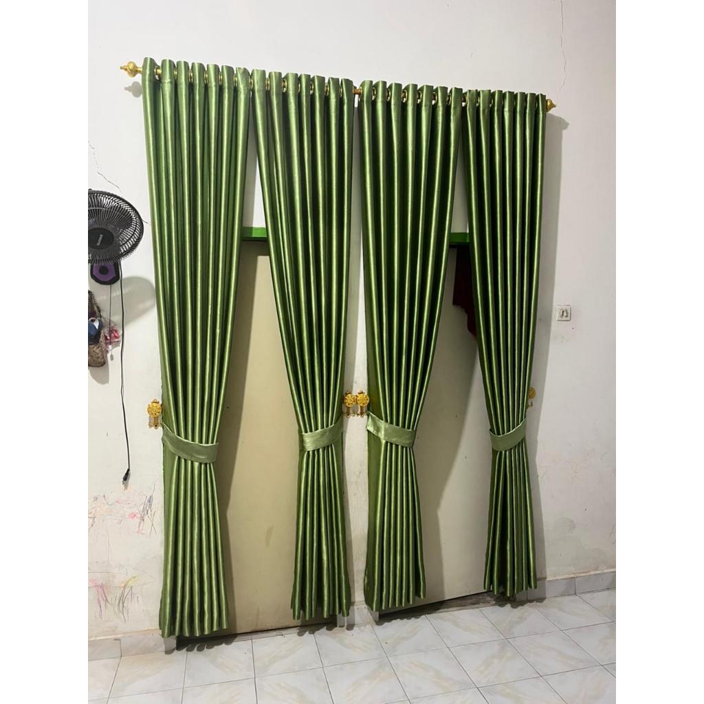 Gorden Blackout 135CMx250CM Gratis Tali dan Cantolan/Gorden Pintu Jendela Blackout Tebal Polos Embos