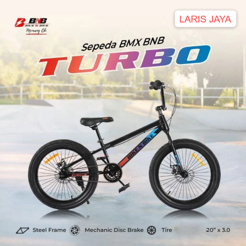 SEPEDA BMX 20 INCH REM CAKRAM BNB TURBO SEPEDA BMX REM CAKRAM BNB TURBO FRAME HI-TEEN STELL,BMX 20 B