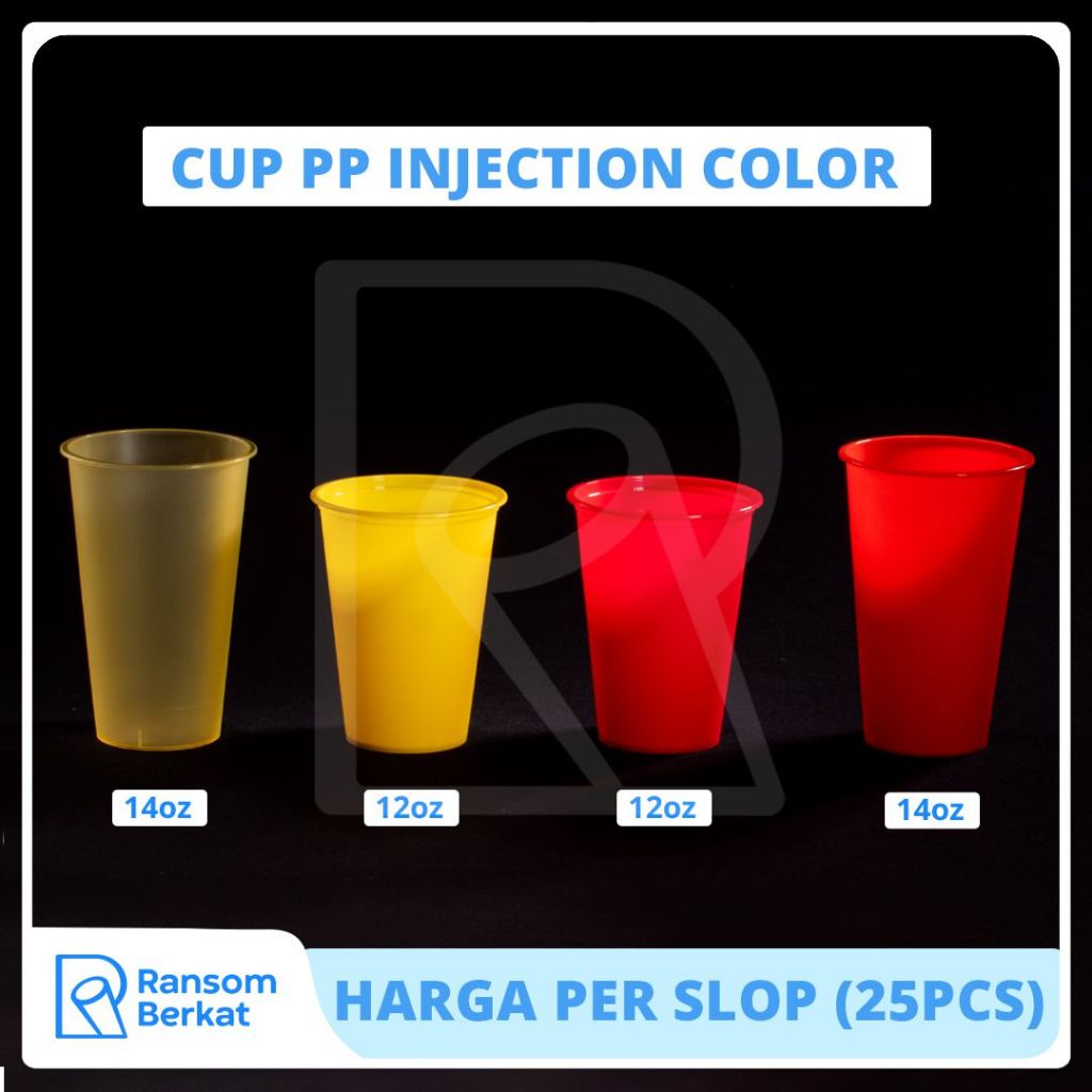 Gelas Plastik Plastic Cup PP Injection Color/Warna