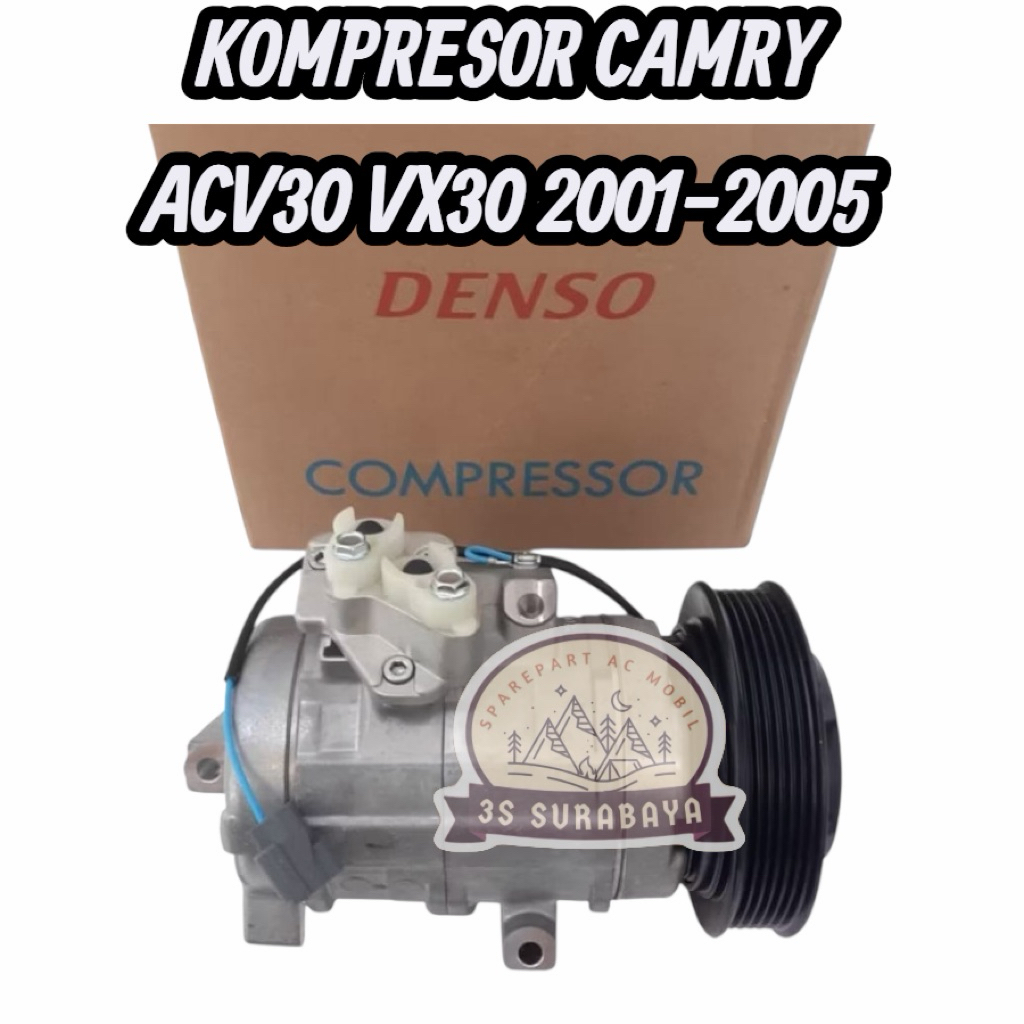 Compressor Compresor Kompressor Kompresor AC Mobil Toyota Camry ACV30 XV30 Tahun 2001 s/d 2005 ( Eng