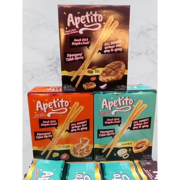 Apetito Biskuit Stik 1 Box isi 10 - Biskuit stik gurih - apetito stik gurih - stik apetito - biskuit