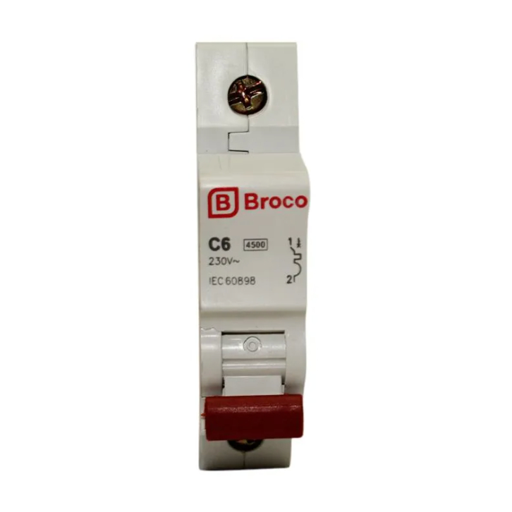 MCB Broco C6 Sikring 6 Ampere - MCB 6 Amp Merk Broco