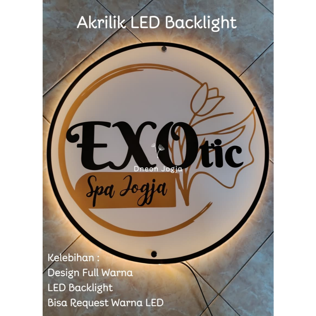 Papan Nama Toko Akrilik LED Custom Premium LED Backlight