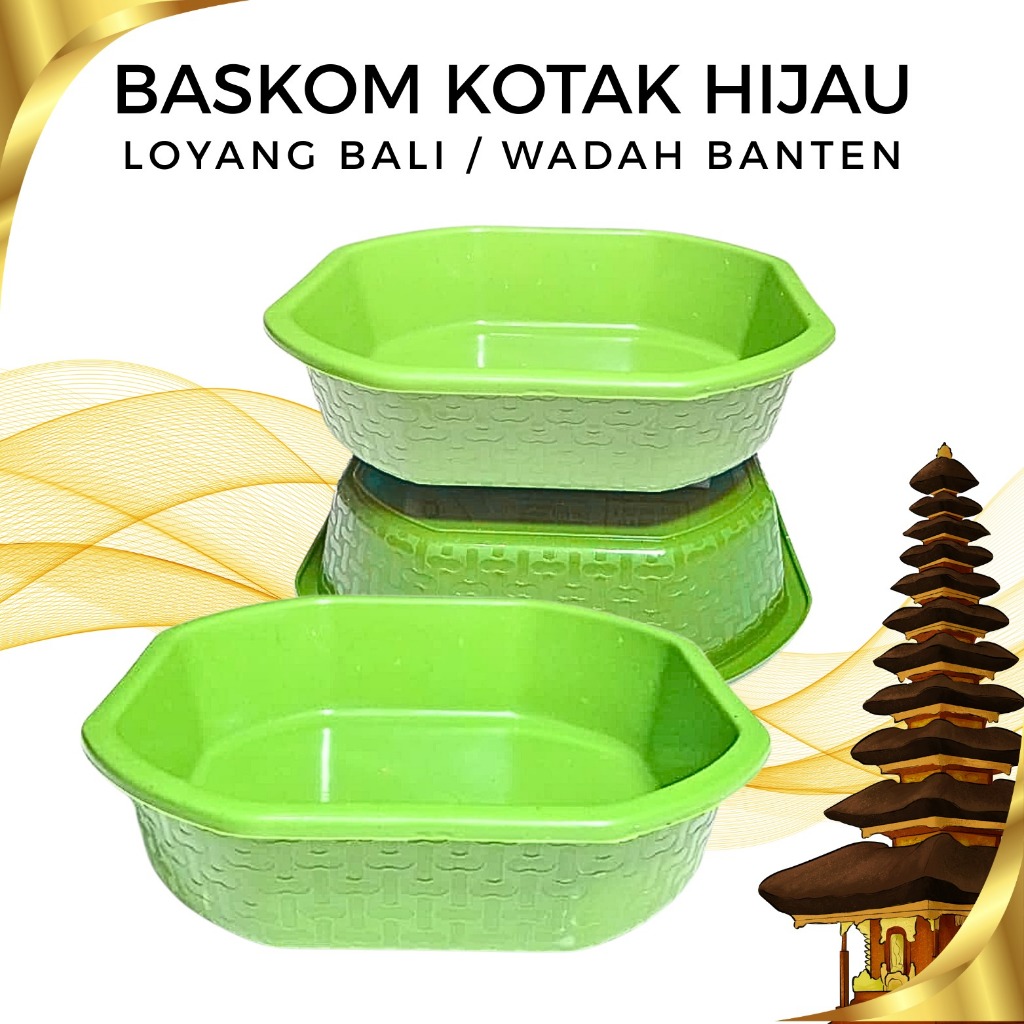 EXTRA HEMAT! 48 PCS BASKOM KECIL SEGI - LOYANG BALI UK 17 - WADAH BANTEN PLASTIK - TEBAL