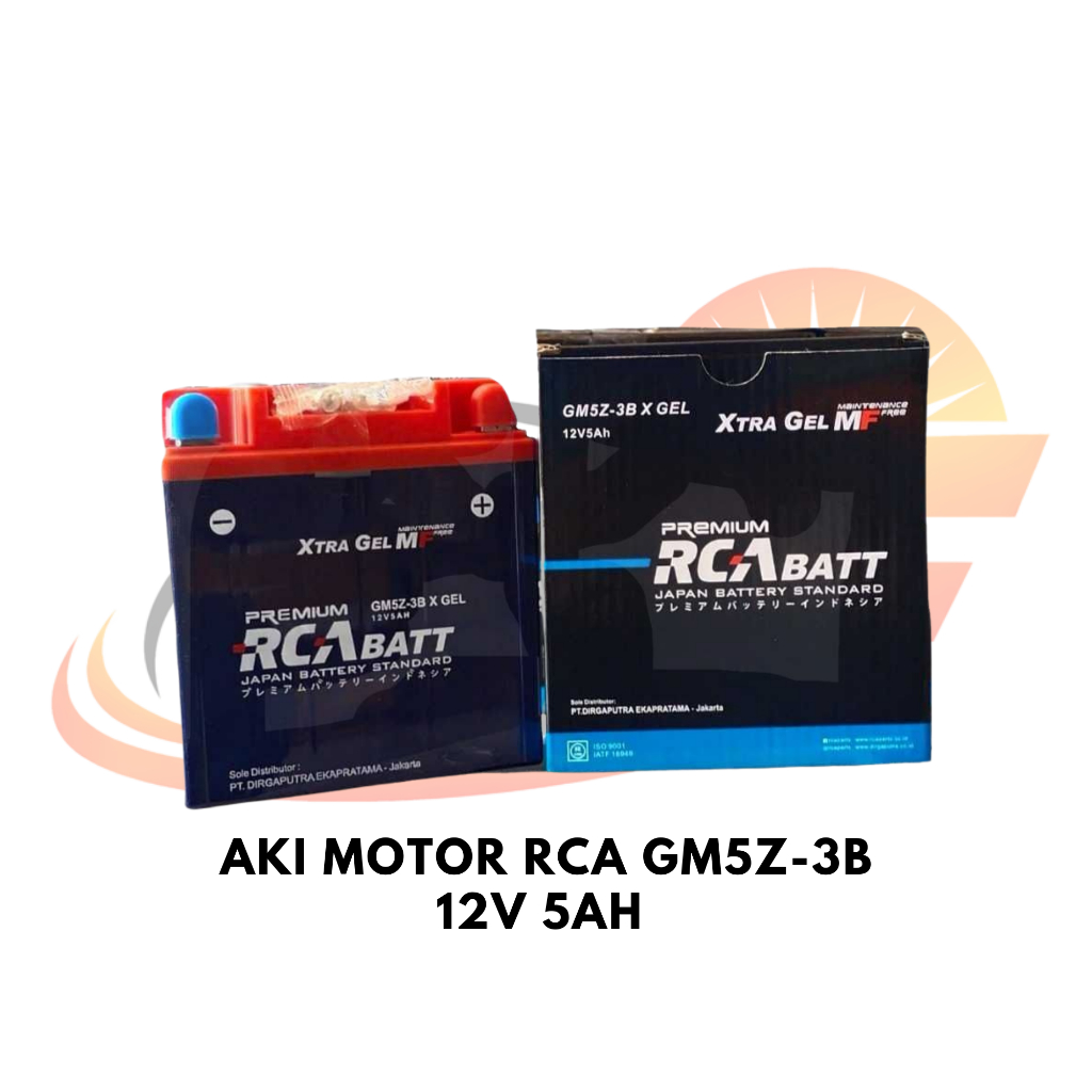 Aki Motor RCA BATT GM5Z-3B XTRA GEL 12V 5Ah Maintenance Free (MF)