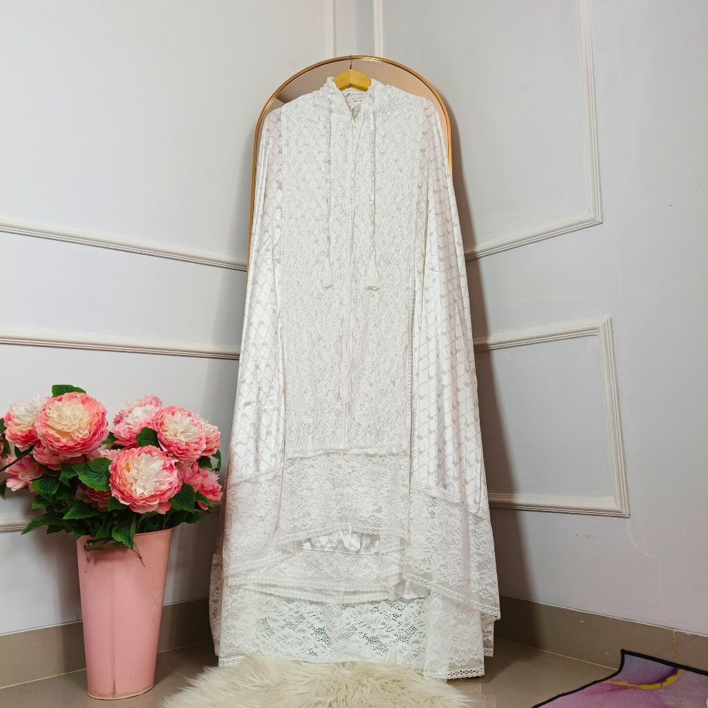 MUKENA SATIN SILKY FULL RENDA - Nyaman Premium Elegan dengan Desain Renda Mewah dan Bahan Satin Silk