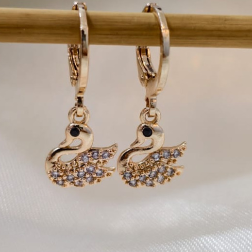 Anting Gantung AMK Gold Angsa Permata Xuping Premium Lapis Emas Tahan Lama 57824