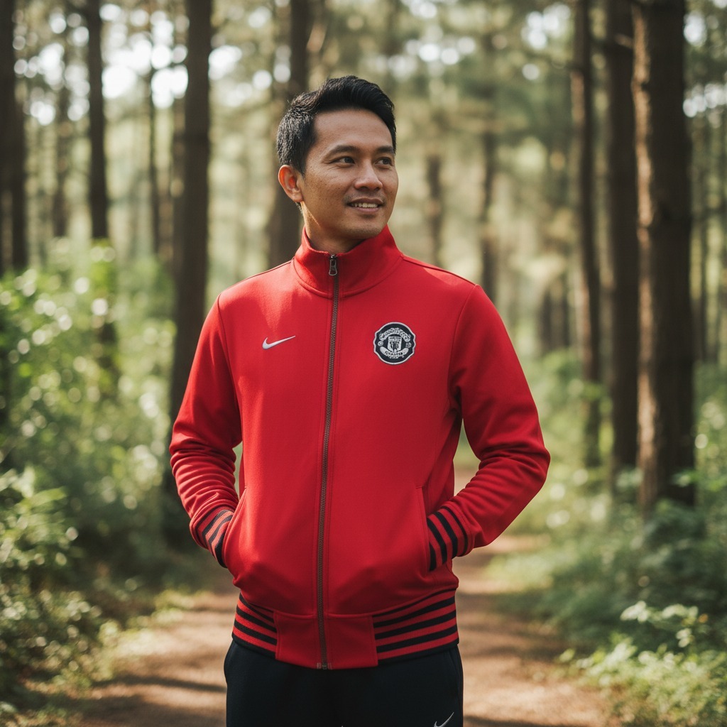 NIKE Jaket Jersey MANCHESTER UNITED England Track Size M Preloved