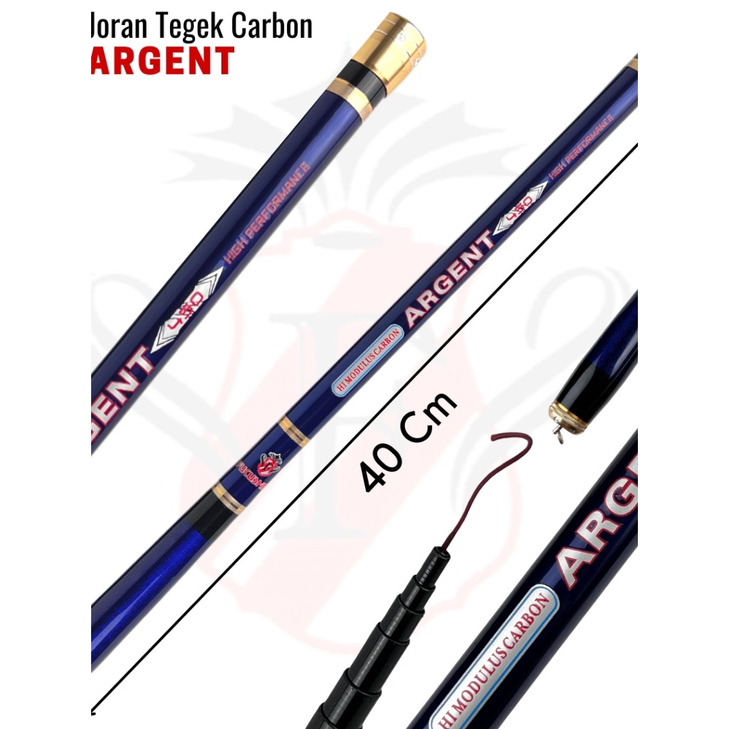 Joran tegek fukushima ARGENT ros pendek 40cm bahan carbon ringan kuat