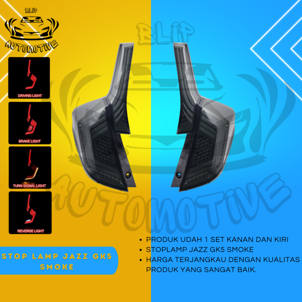 Stoplamp Honda Jazz GK5 2014-2021 Smoke / Stop Lamp Honda Jazz GK5 Running Sein Welcome Light Smoke