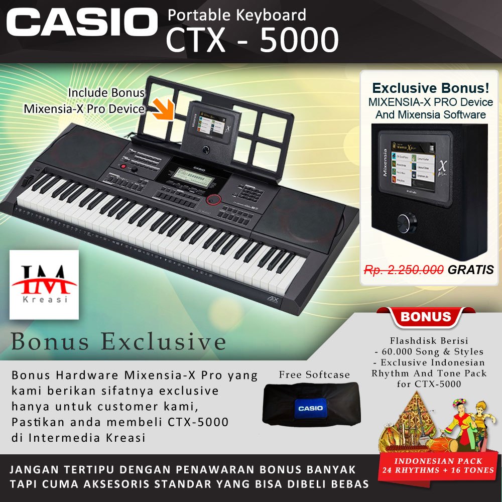 Casio CTX-5000 Bundle Hardware Mixensia-X Pro / CT-X5000 Keyboard CTX5000