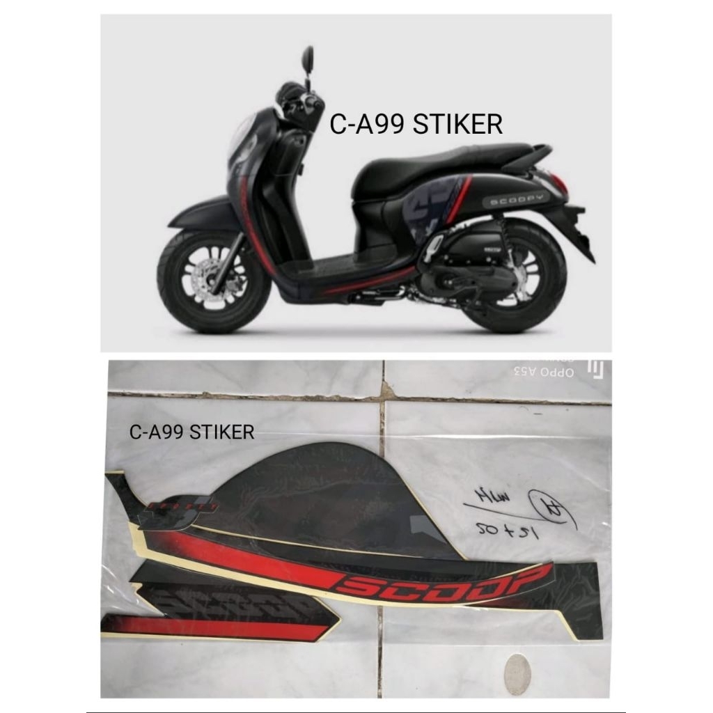 striping original Scoopy 2021/22 abu hitam
