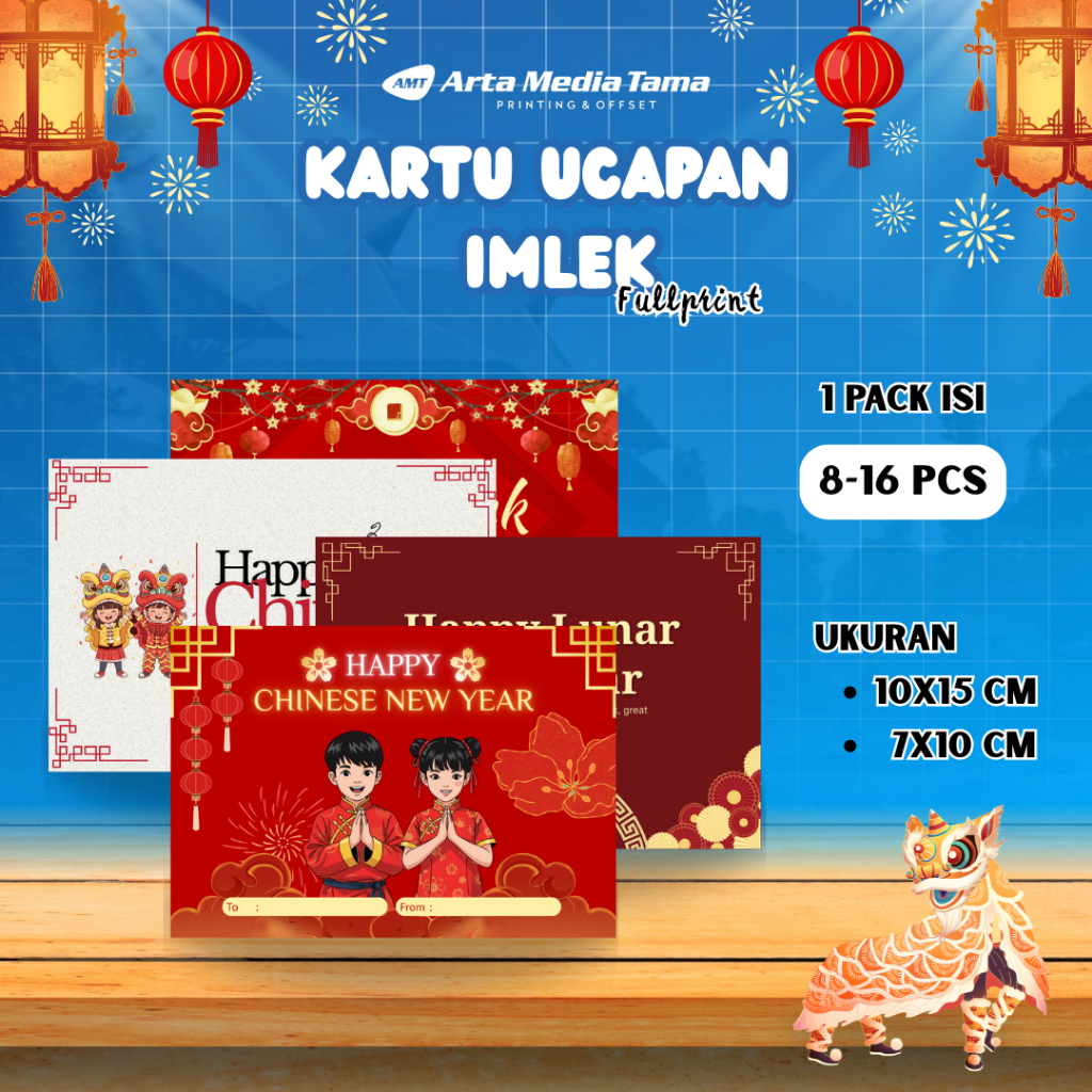 [16PCS/PACK] KARTU UCAPAN IMLEK Greeting Card Imlek CNY Kartu Ucapan Chinese New Year Gift Card | Ka