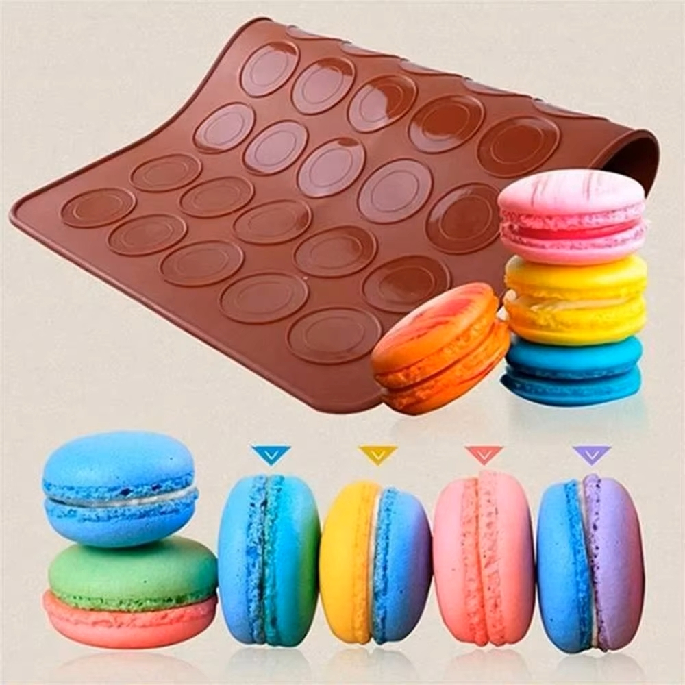 Matras macarone silicone, matras silicone macarone, matras kue cookies bulat, matras silikon import