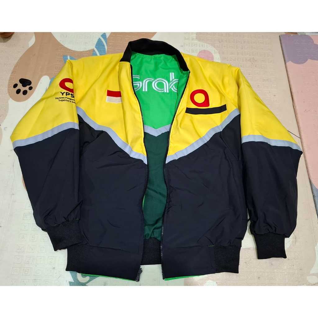 JAKET GRAB HIJAU MAXIM KUNING HITAM KEREN JAKET BOLAK BALIK GRAB MAXIM NEW TERBARU 2026 MURAH