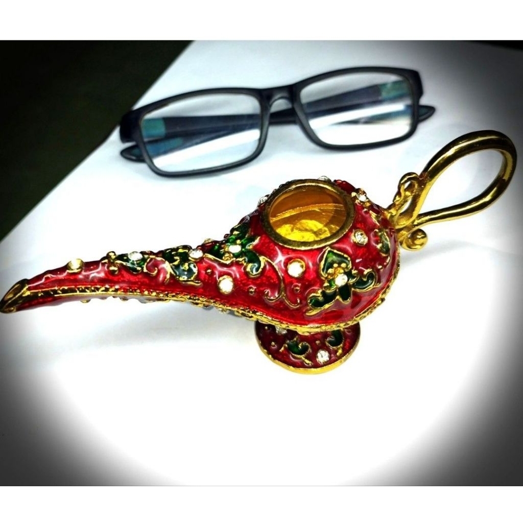 Teko arab (Aladin) kecil Kuningan asli import lawas, kuno, vintage, antik