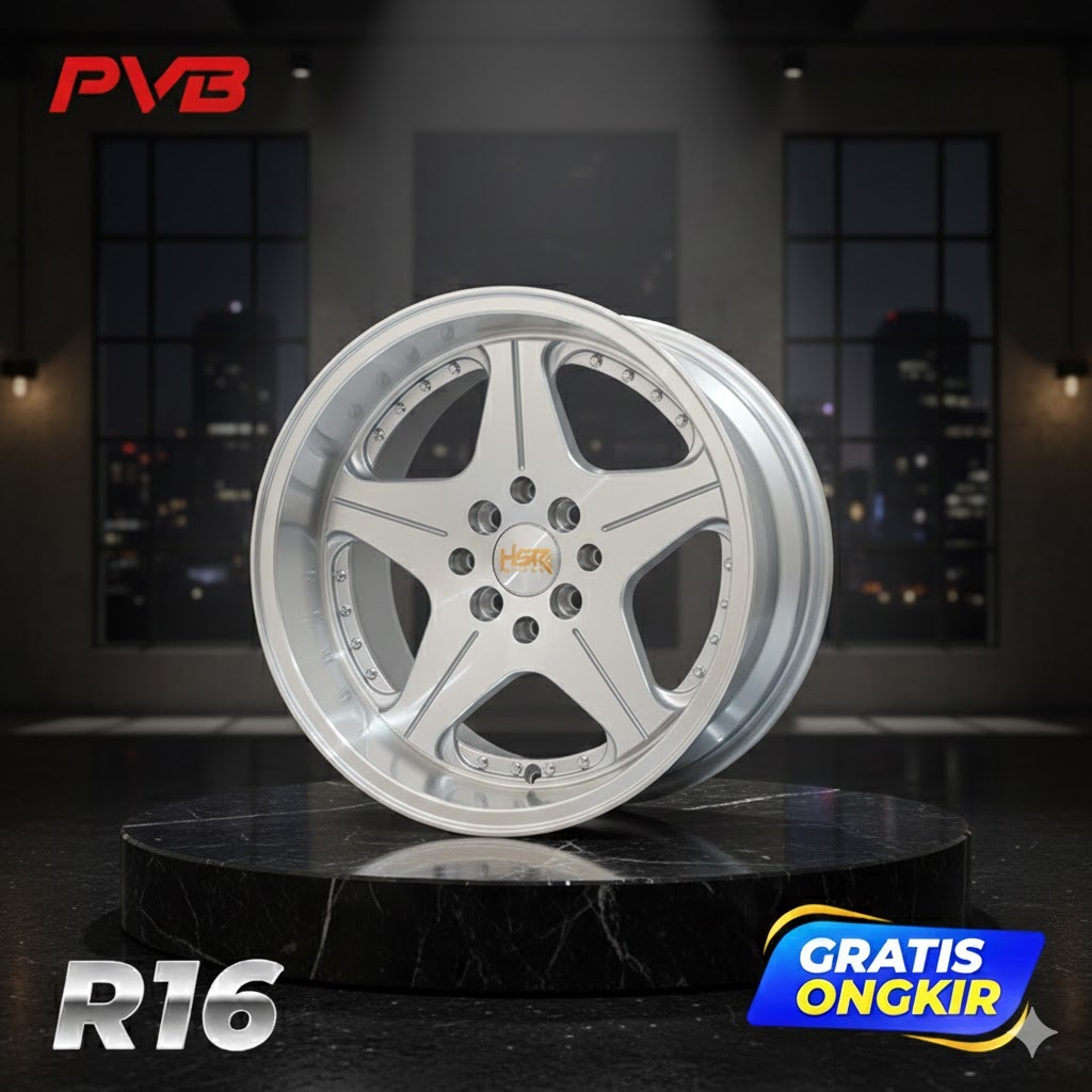 VELG MOBIL RING 16 CELONG LEBAR 7,5/8,75 UNTUK BRIO JAZZ YARIS KIJANG HSR ANAMBAS R16 SILVER