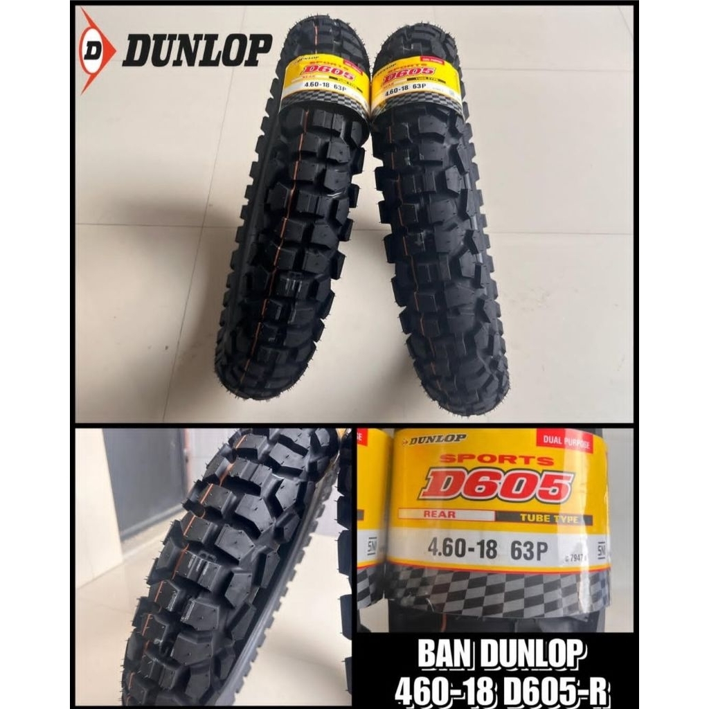 ban belakang dunlop d605 460 18 semi trail sports