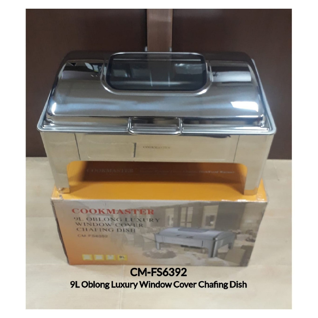 COOKMASTER RECT CHAFING DISH 9L LUX WINDOW CMFS6392