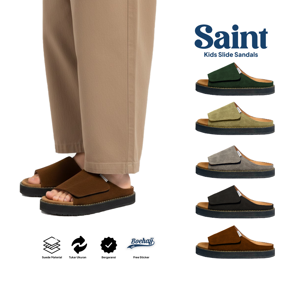 Boehajj Sandal Anak Suede Slop Slip On Anti Slip - Saint