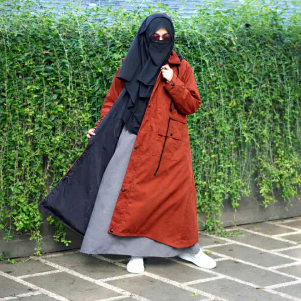 Hijrahmate - Jaket Parka Muslimah Aisha Jaket Hijaber dg Hoodie & Inner Pocket Rahasia