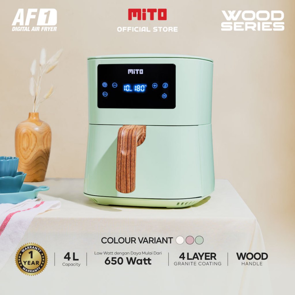 Mito AF1 Digital Air Fryer 4L - Penggorengan Tanpa Minyak