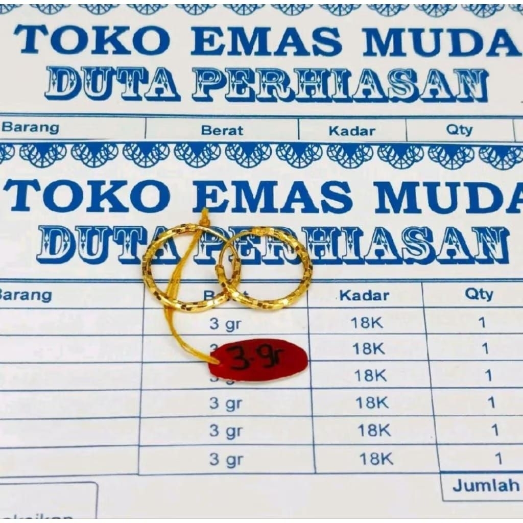 Aksesoris Wanita Dewasa Anting Gipsy Bulat Motif Polos Ukir FREE SURAT DARI TOKO KAMI Terlaris Bisa 