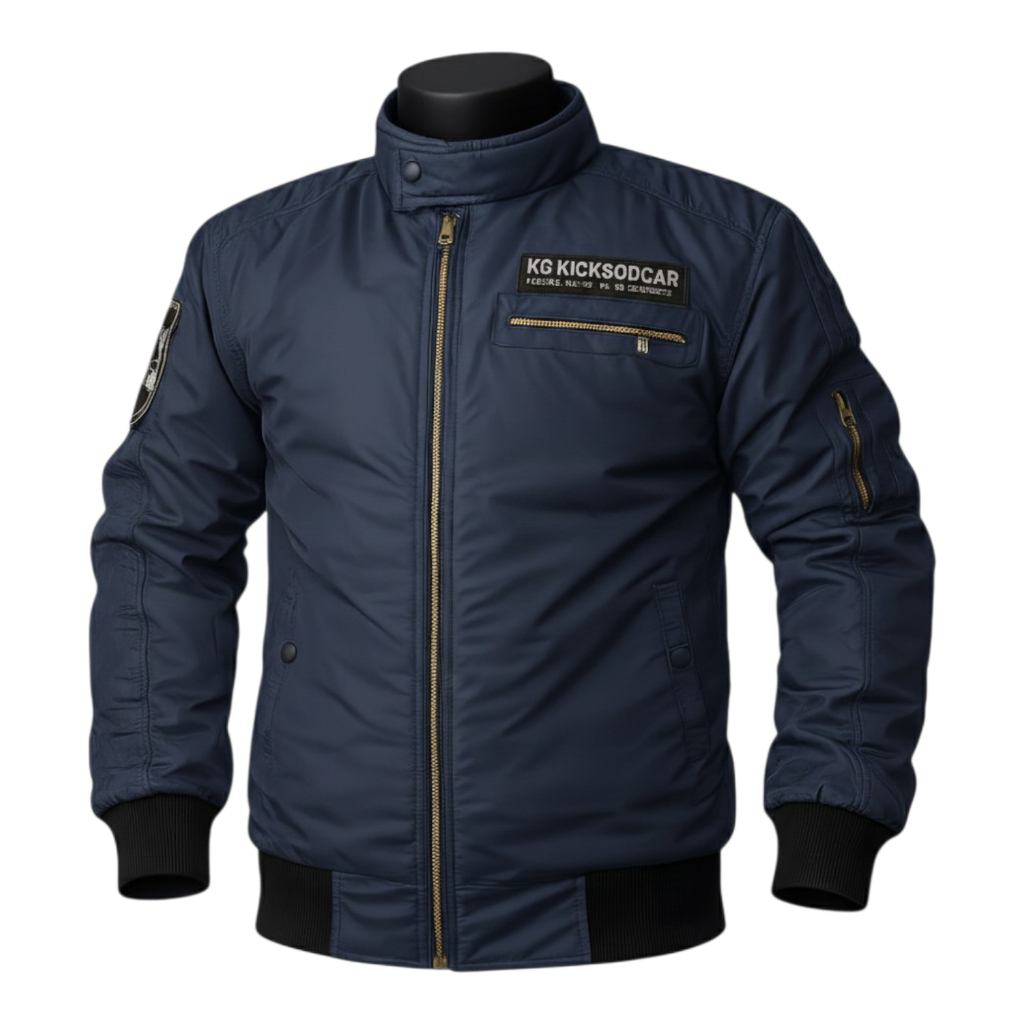 Jaket Bomber KICKSOOGAR KG - Jaket Pria Casual Waterproof Anti Air & Angin High Quality Navy Blue