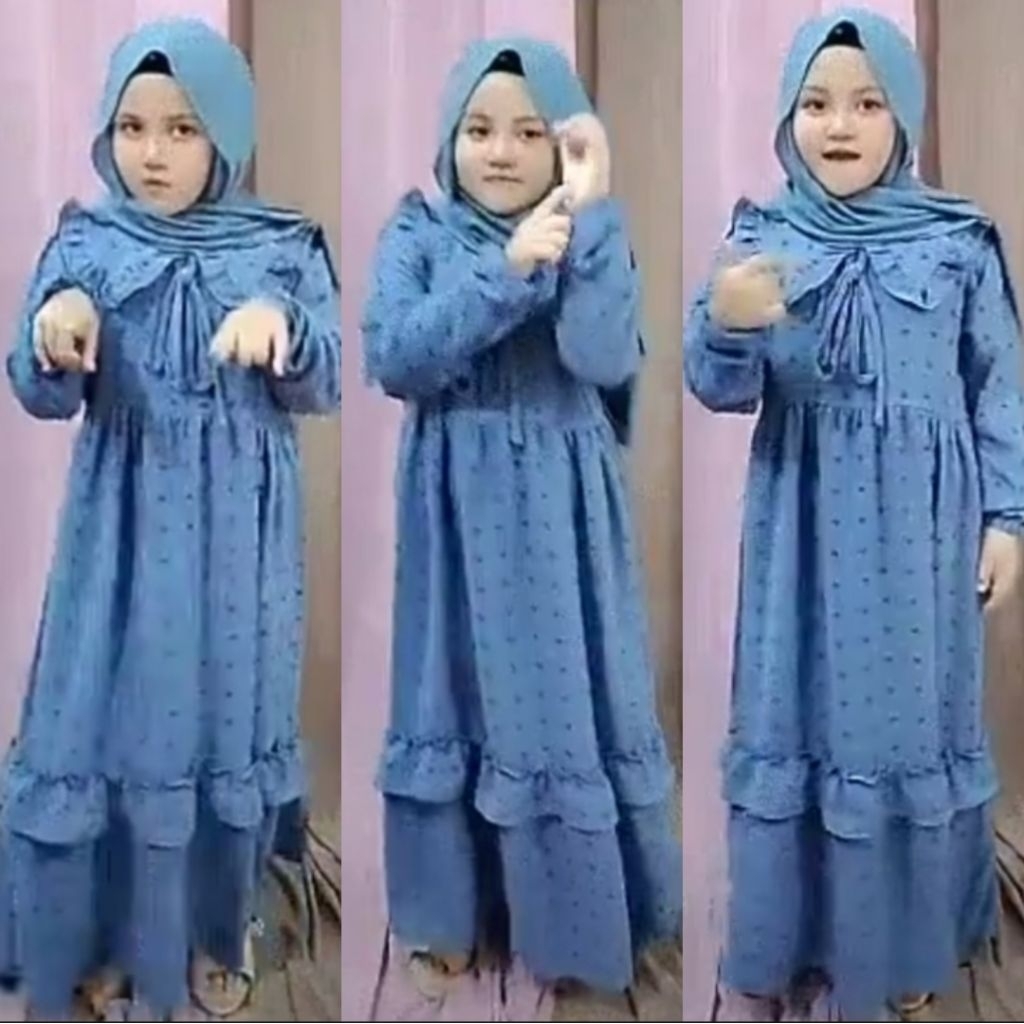 Setelan Gamis NR crinkle Rubiah uragiri anak tanggung perempuannya (10th-12th)