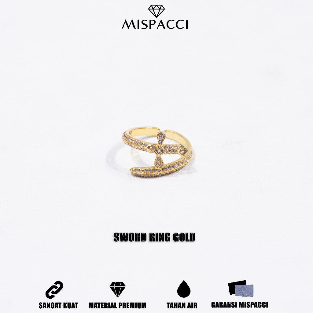 Mispacci - Cincin Sword Iced Out - Gold
