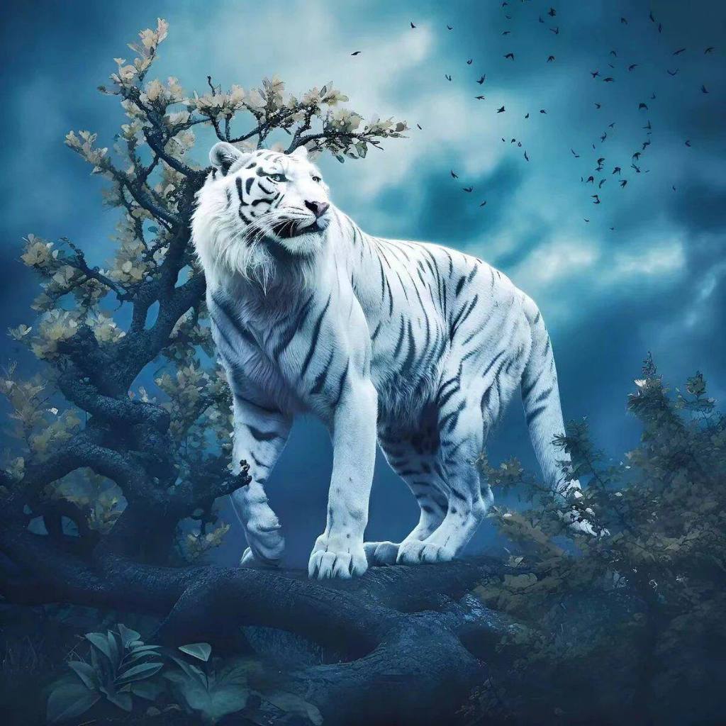 Latar Belakang Dinding Harimau Putih Menarik Rezeki, Latar Belakang Layar Populer Harimau Selatan un