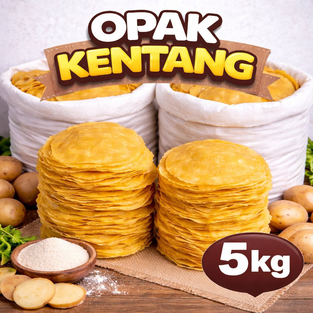 Opak Kentang Grosir 5kg | Kerupuk Kentang Mentah | Opak Goreng Renyah Murah