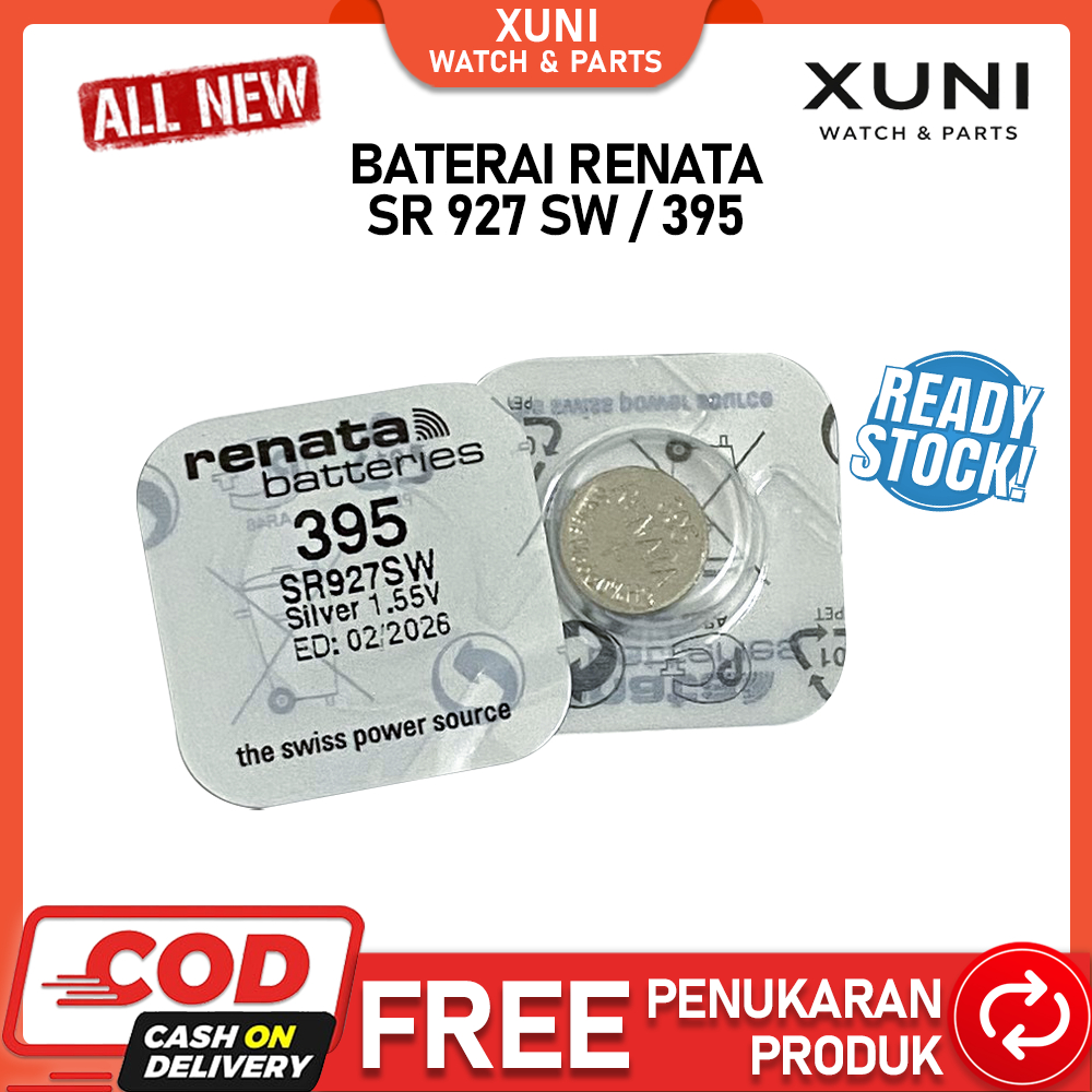 Baterai Jam Tangan Renata 395 Battery Batre Renata 927 SR927 SR927SW 395 / SR 927 SW Original