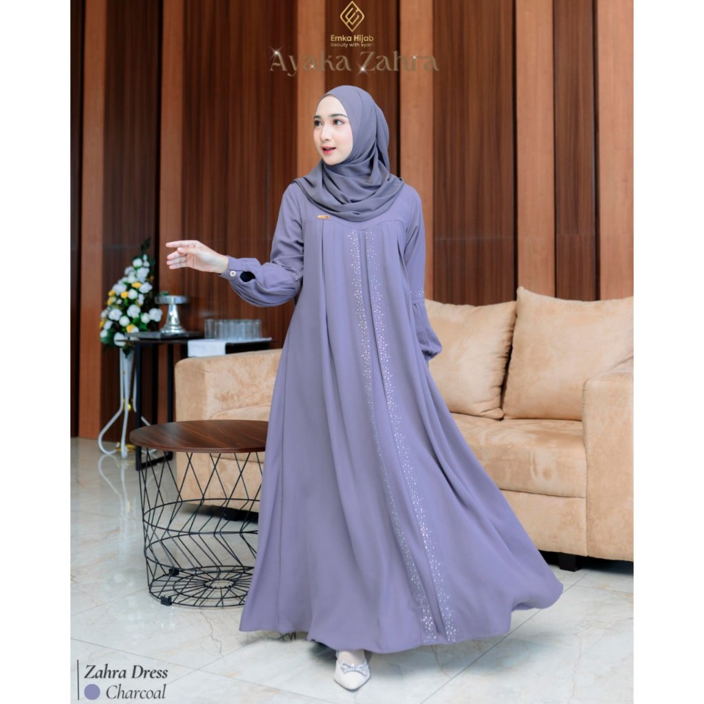 EMKA HIJAB READY Gamis Zahra Dress Original By Emka Hijab ABAYA SWAROVSKI PREMIUM
