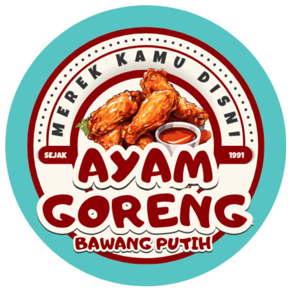sticker label makanan  6 cm free desain