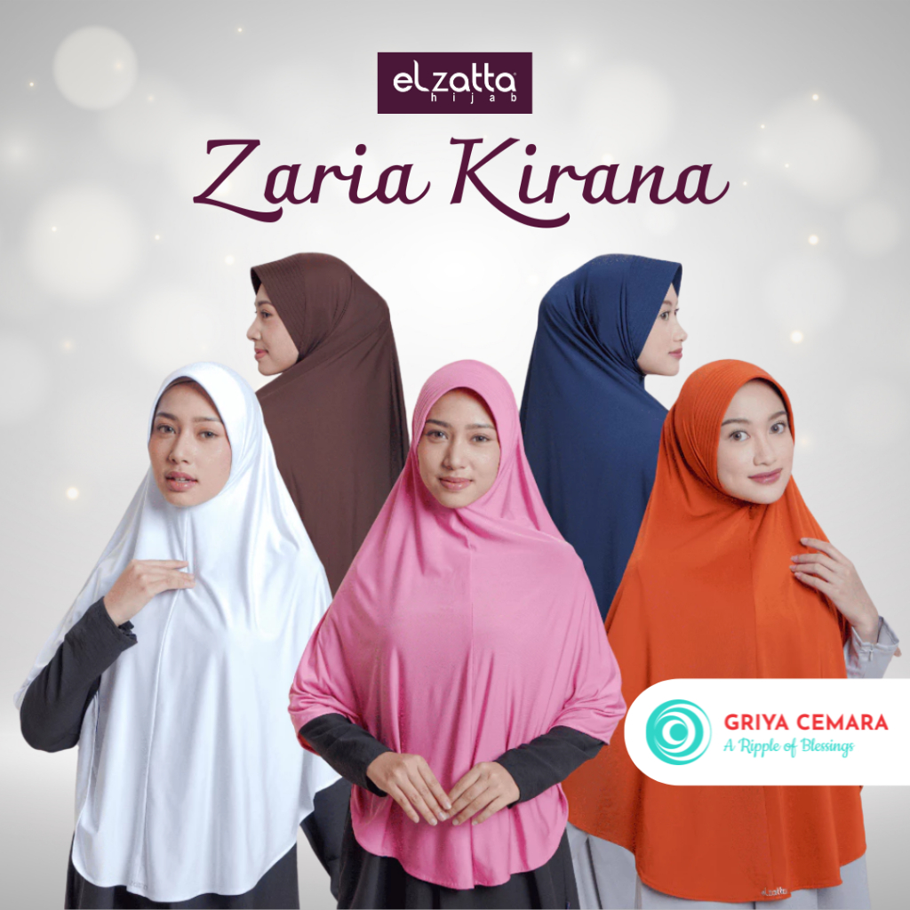 Elzatta - BERGO ZARIA KIRANA - Bergo Pet Polos - Jilbab Instan Spandex Polos Ukuran Jumbo