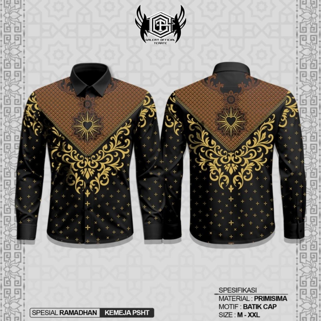 KEMEJA BATIK PSHT TERBARU VIRAL // KEMEJA BATIK PSHT LENGAN PANJANG KEREN // KEMEJA BATIK MOTIF HATI