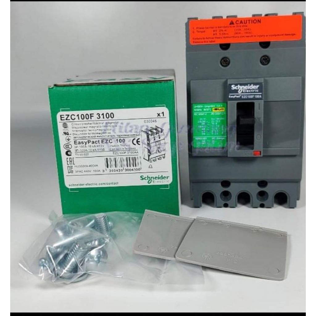 MCCB EZC 100F 3P AMPER 16A SAMPAI100A SCHNEIDER