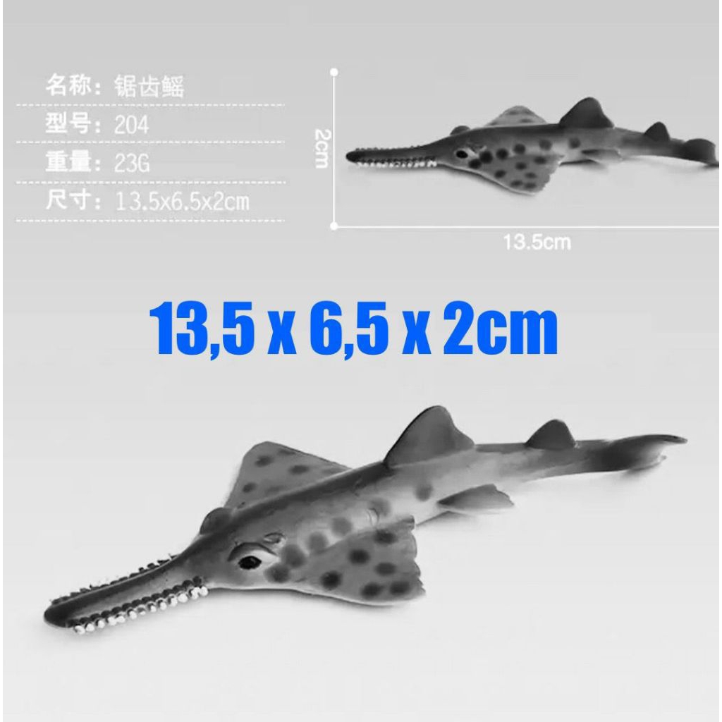 Mainan ikan hiu gergaji - miniatur ikan hiu gergaji- pajangan hiu gergajil - koleksi figure hiu gerg