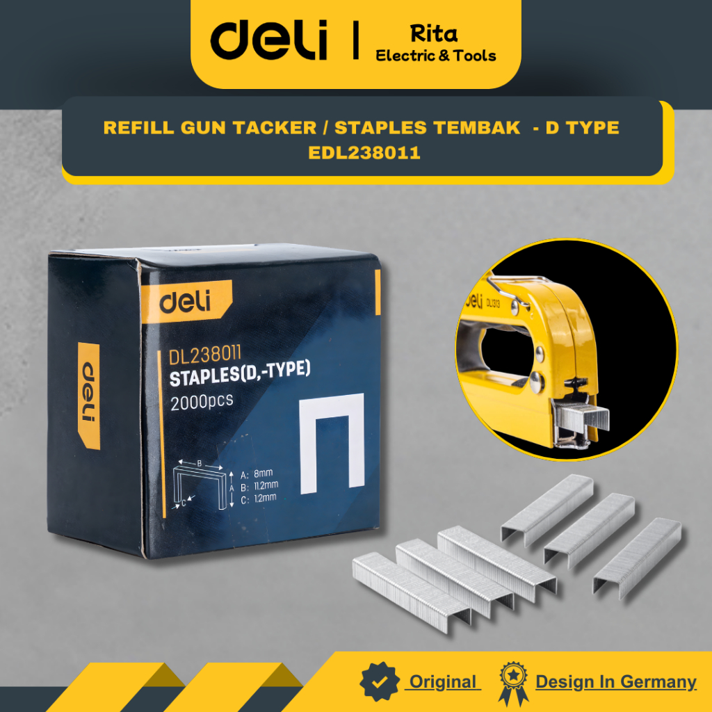 Deli Refill Staples Tembak Hekter / Gun Tacker Tipe D - EDL238011