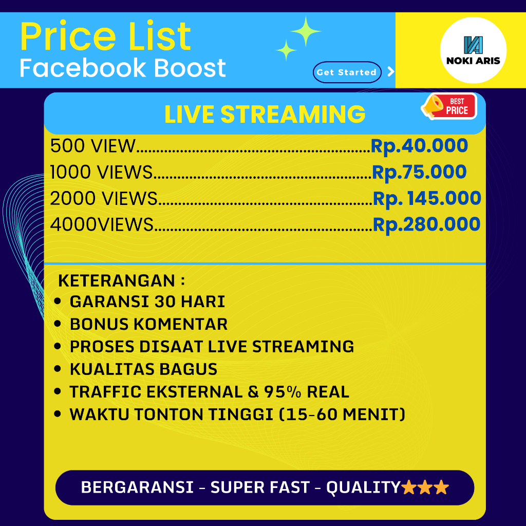 KILAT Jasa Facebook Live Streaming Views Berkualitas Bergaransi Aman