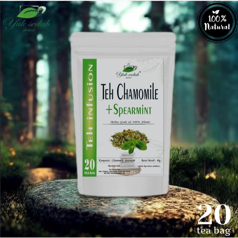 TEH CHAMOMILE + SPEARMINT 20 tea bag teh herbal infusion