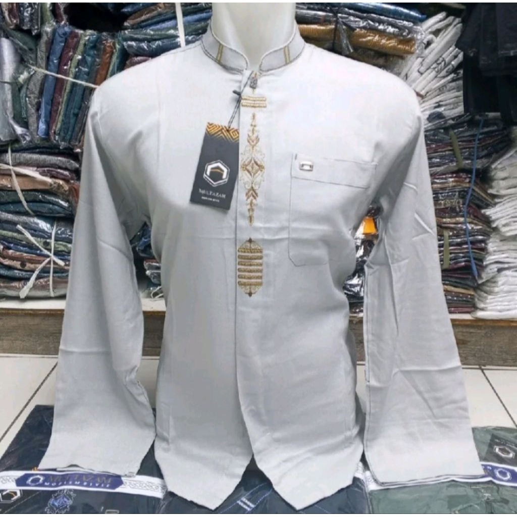DO'A AMAK 2007-Baju muslim Koko putih dewasa-koko lengan pendek pria-kemko buat lebaran-koko putih K