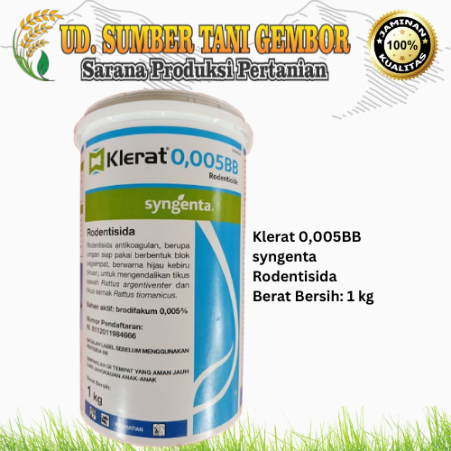 Klerat 0,005BB - Rodentisida - syngenta - 150 gr/250 gr/1 kg - Umpan Tikus