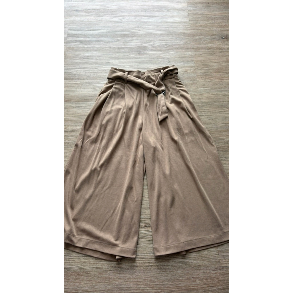 Uniqlo brown belted wide pants