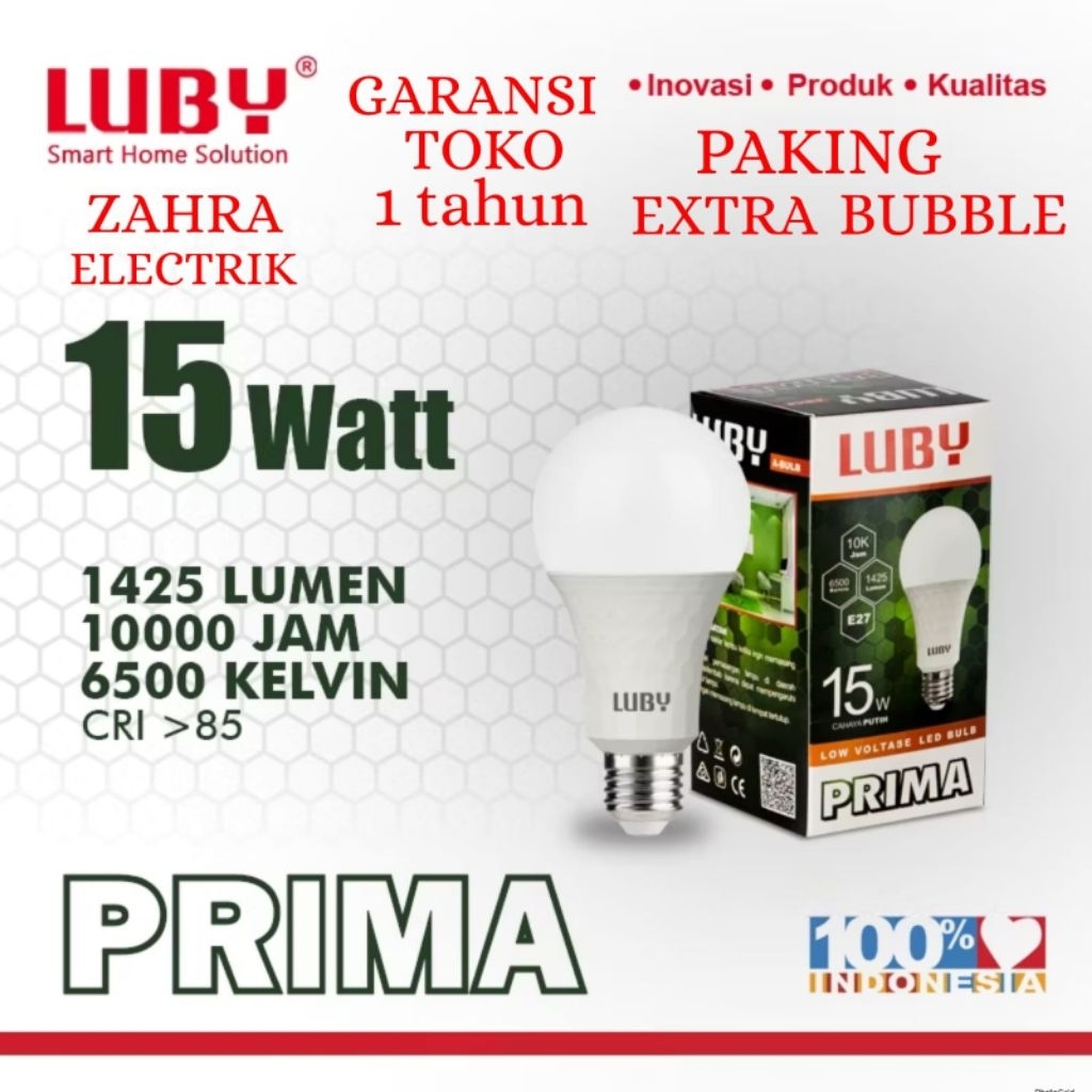 BOHLAM LED LUBY / LAMPU LED LUBY PRIMA 15W