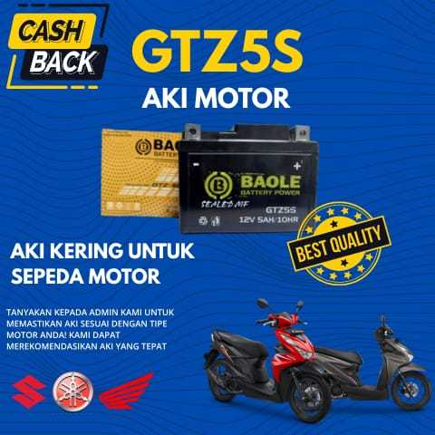 Aki Motor Yamaha Vixion Aki Kering Accu Kering MF GTZ5S