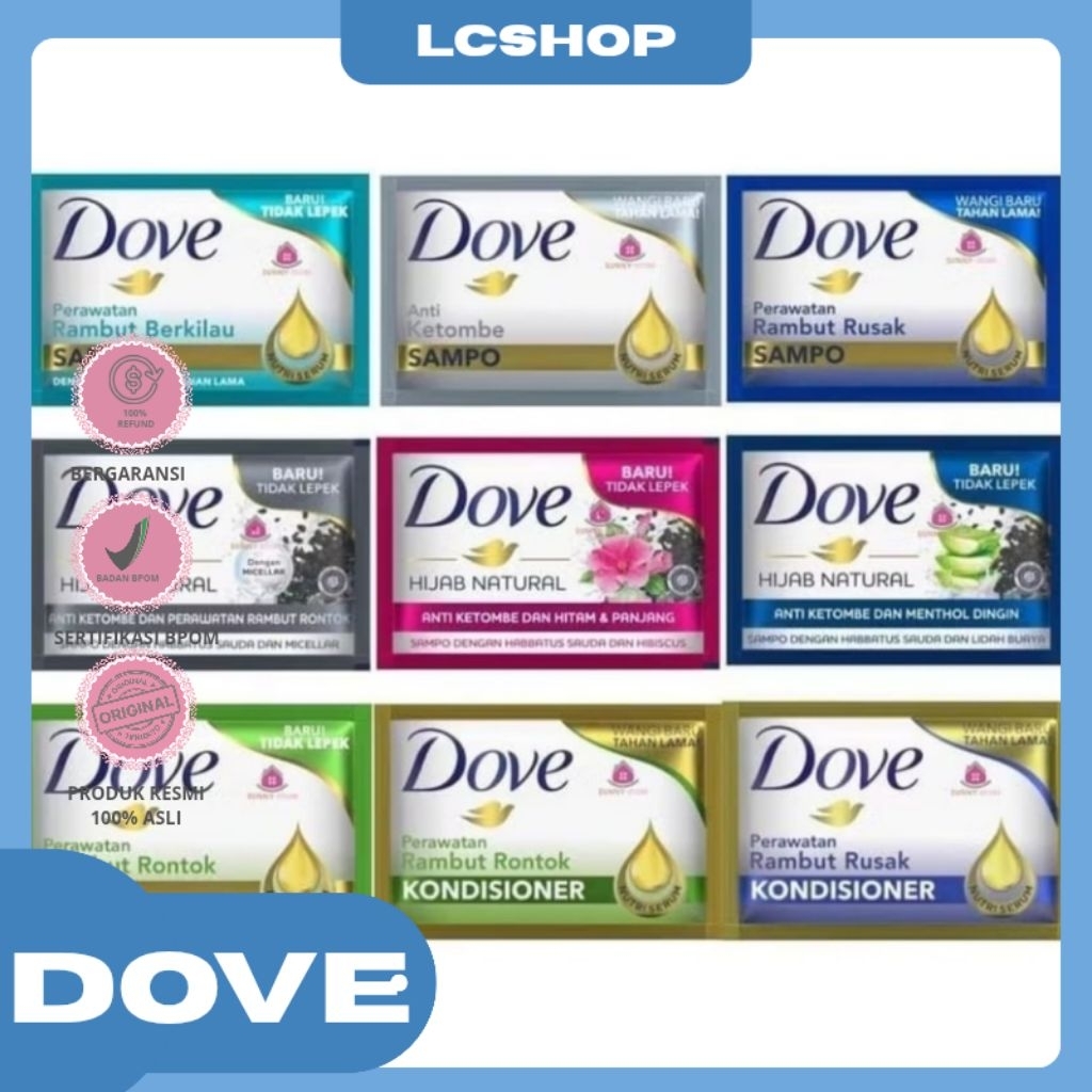 DOVE SHAMPO SACHET / SHAMPO DOVE SACHET RENTENG *VARIAN DIKIRIM RANDOM*