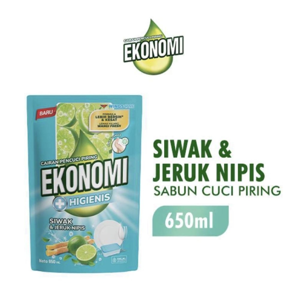 (1 Dus) Sabun Cuci Piring Ekonomi Siwak & Jeruk Nipis Pouch 650 ml