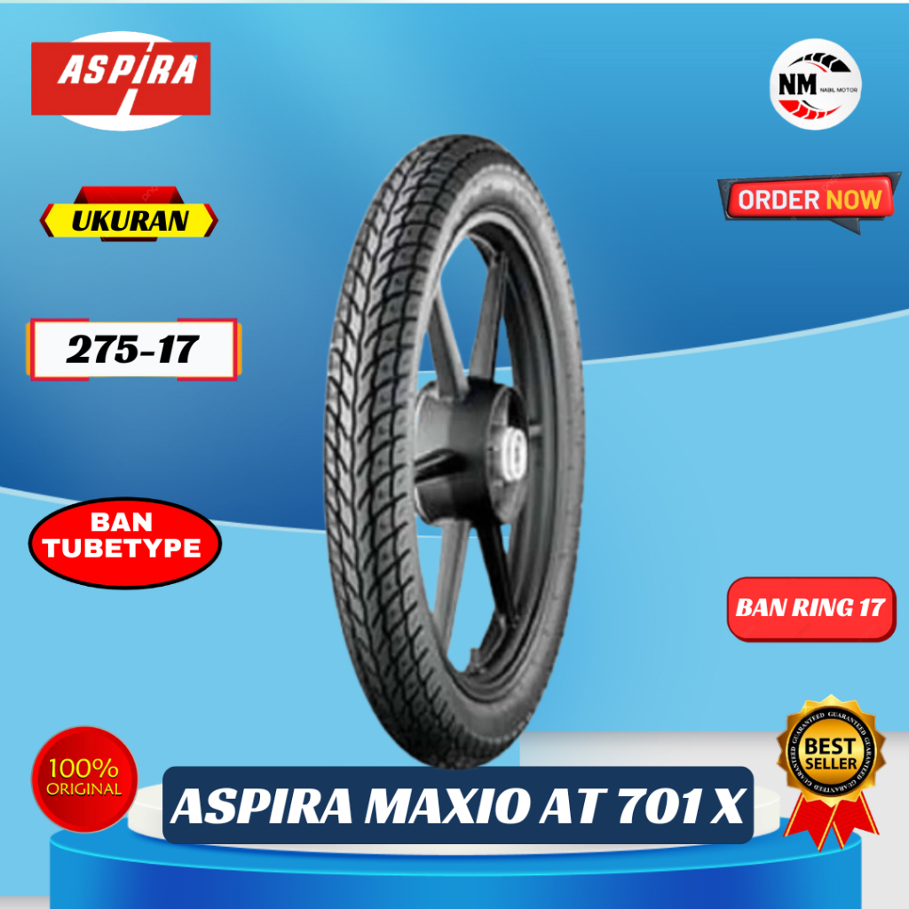 Ban belakang Aspira 275-17 AT 701, for Yamaha Vixion/Jupiter MX/Vega ZR/Jupiter z/Jupiter Z1